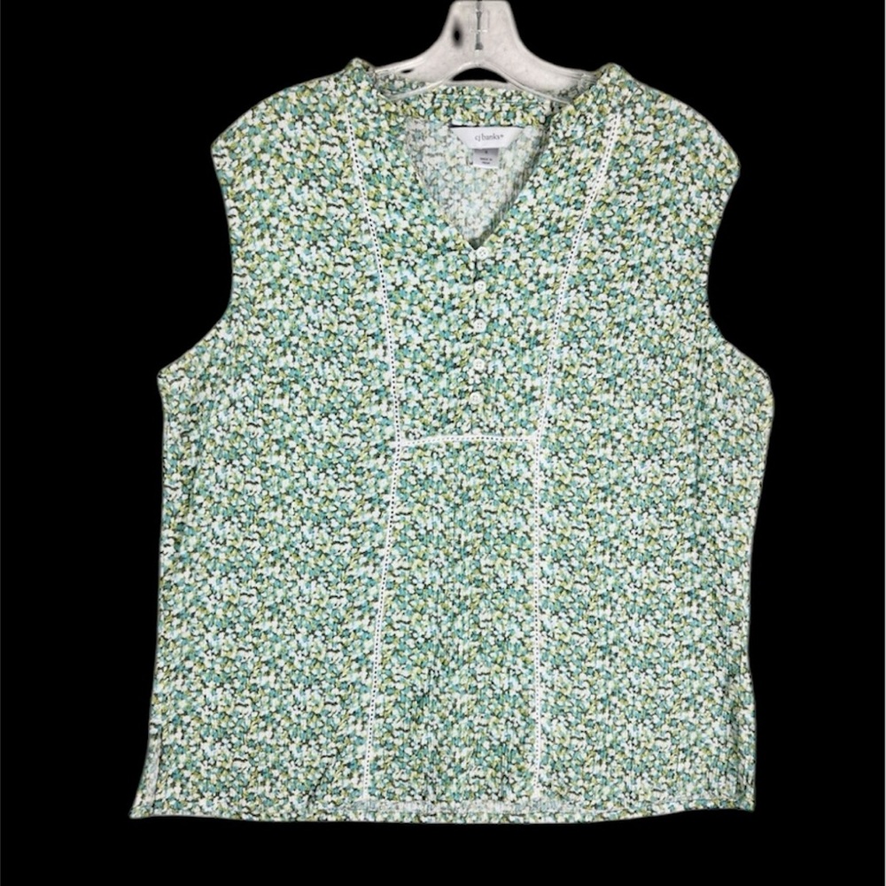 CJ Banks shades of green 2x sleeveless top